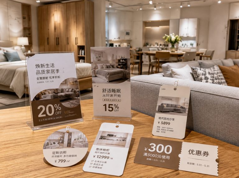 淇滨区家具门店单页海报与吊牌